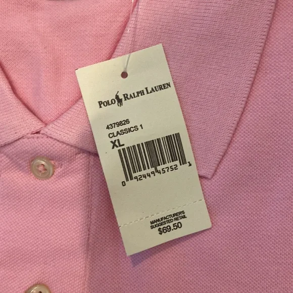 NEW Pink Ralph Lauren POLO Shirt Men's Short Sleeve Sz. XL,S,M - Picture 4 of 9
